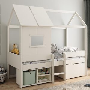 Mini Playhouse Midsleeper Bed with Storage