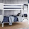 A traditional style bunk bed with tongue and groove panelling on the head and foot boards. A slim ladder keeps the footprint of the bunk to a minimum which is great for small bedrooms and where space is restricted. Choose from fresh White or Anthracite Grey for a striking look. This bunk is perfect for siblings sharing a room or for sleepovers.