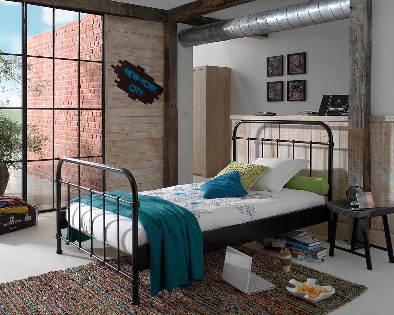City Metal Small Double Bed 120x200cm