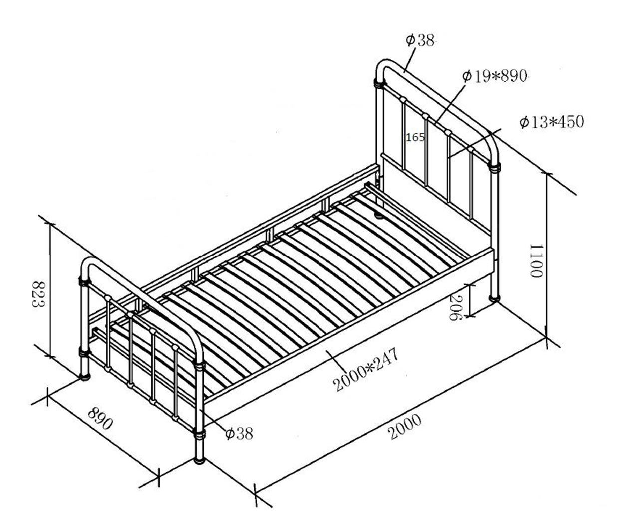 City Metal Single Bed - Image 13
