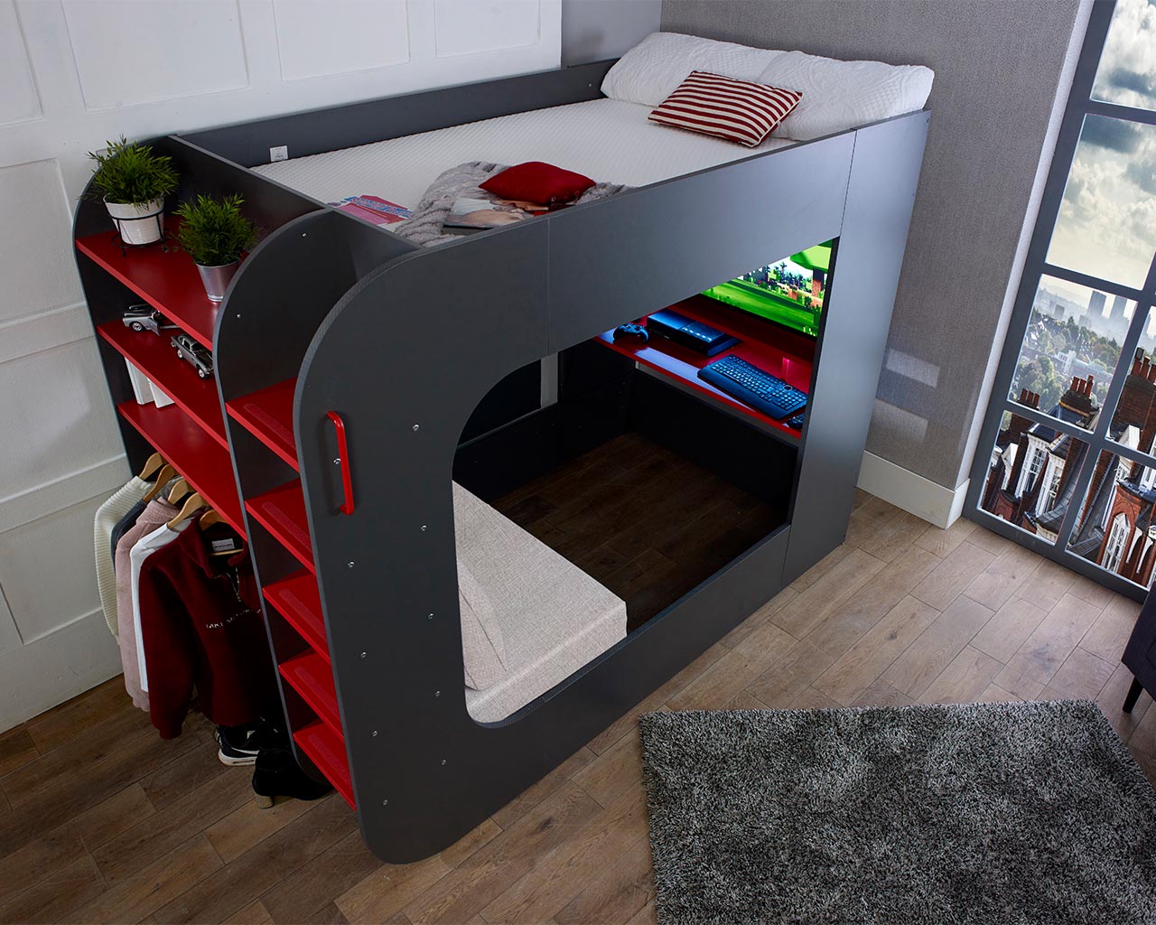 Podbed Gaming Highsleeper with Chair Bed 120x200cm - Image 2