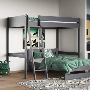 Tera Single Highsleeper with L Shaped Small Double Bed Grey