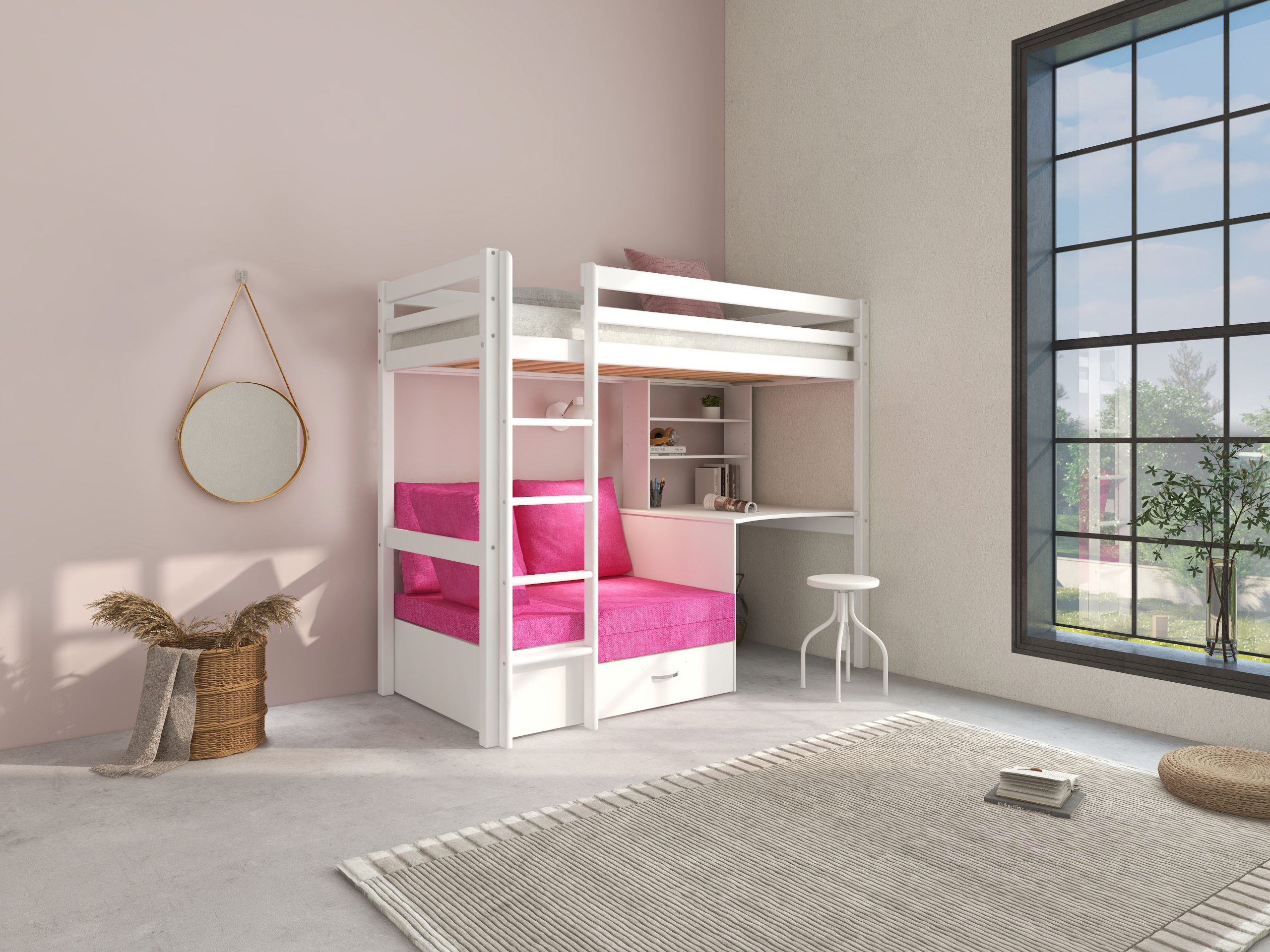 Thuka Hit 7 Highsleeper Bed with Desk and Sofa Bed