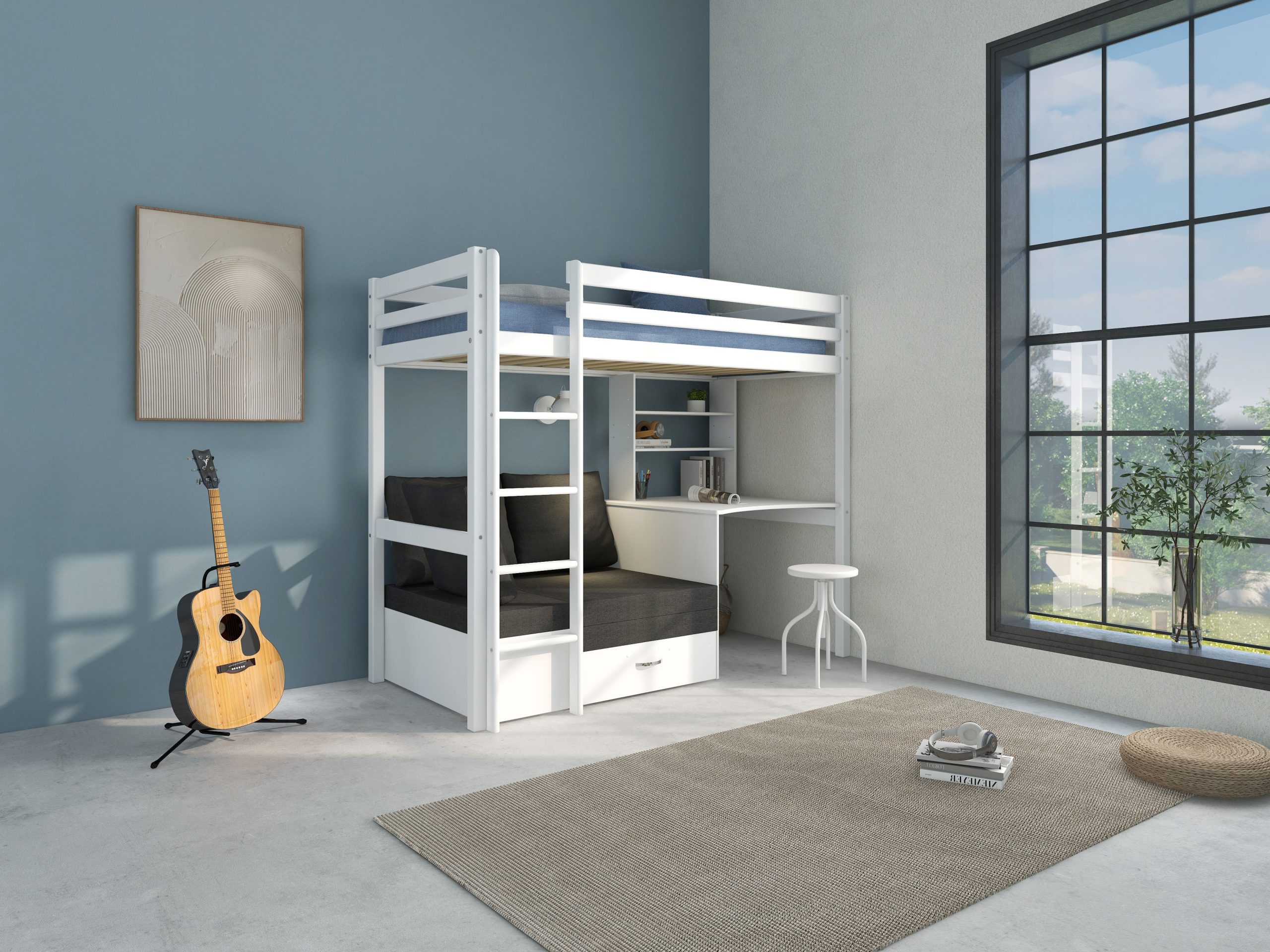 Thuka Hit 8 Highsleeper Bed with Desk and Sofa Bed