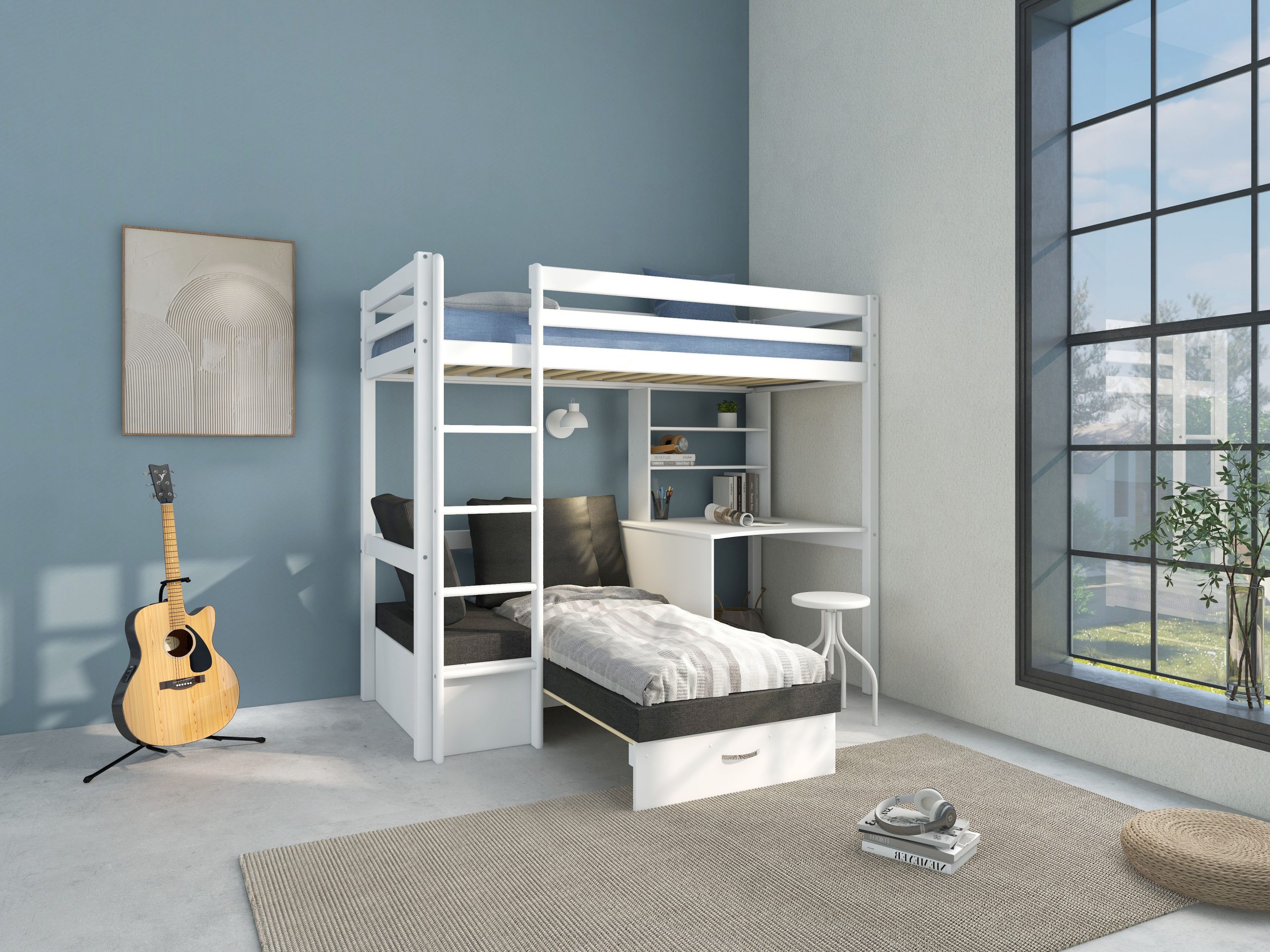 Thuka Hit 8 Highsleeper Bed with Desk and Sofa Bed - Image 3