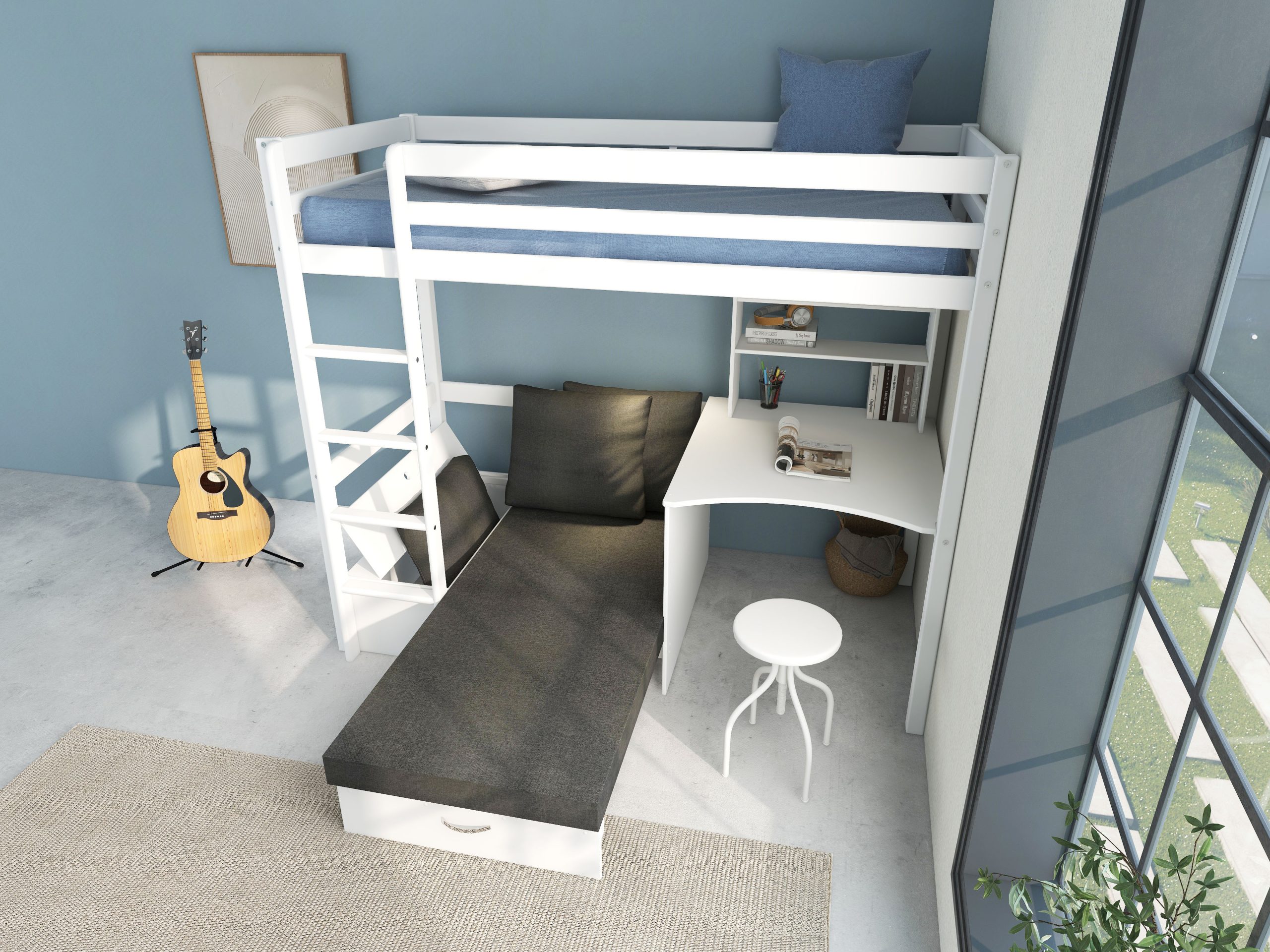 Thuka Hit 8 Highsleeper Bed with Desk and Sofa Bed - Image 2