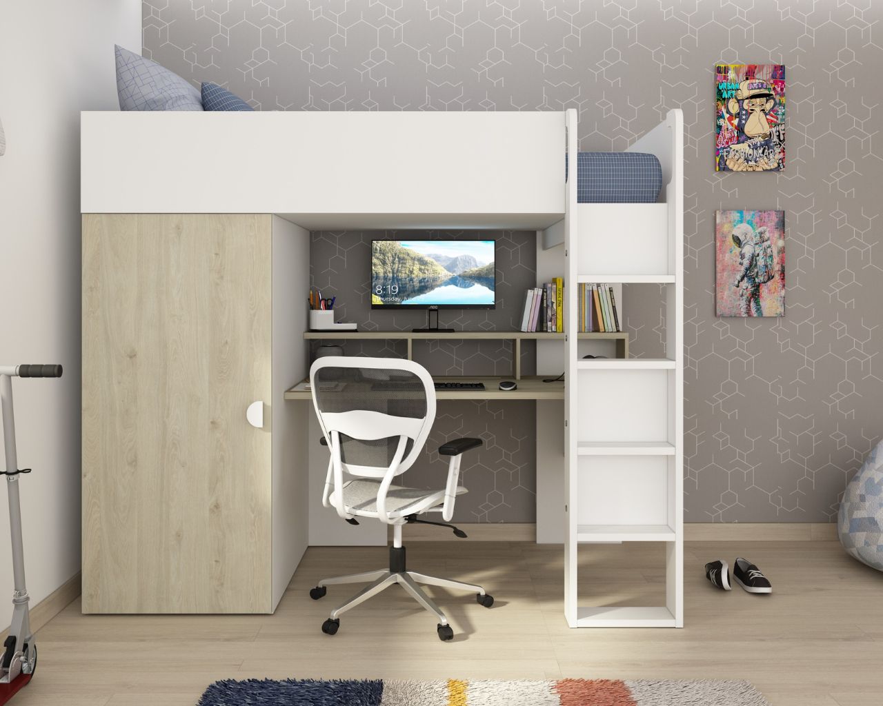 Trasman Flow High Sleeper with Desk - Image 2