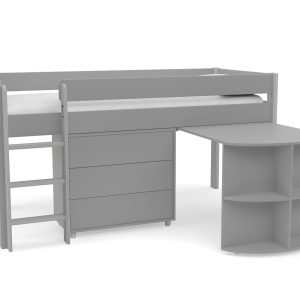Alternative view of Stompa Uno Midsleeper in Grey With Pull Out Desk And 3 Drawer Chest
