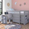 Stompa Uno Grey Midsleeper Cabin Bed with Desk, Chest & Storage Unit