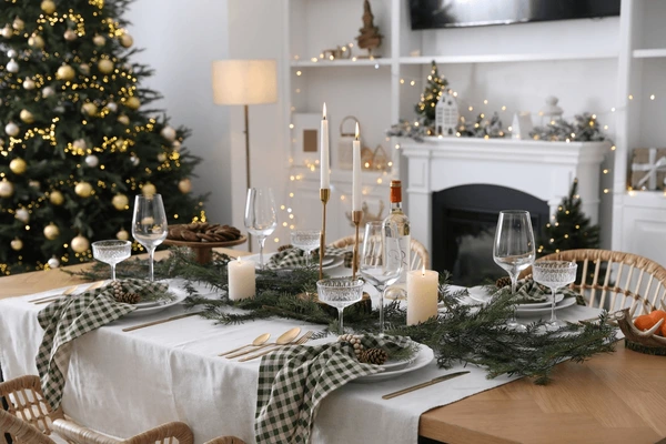 Table Decorated for CHristmas