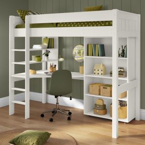 Alternative view of Stompa Classic Highsleeper with Desk, Shelving & Bookcase
