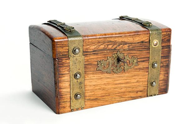 Old Treasure Chest isolated on white