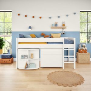 Stompa Uno 10 Midsleeper Cabin Bed with Pullout Desk and Chest - Image 4