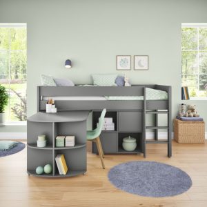 Alternative view of Stompa Uno Midsleeper Cabin Bed with Desk and Storage Unit Grey