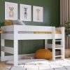 he Coast Mid-Sleeper bed looks good in today's bedrooms. It's made with straight lines and strong panels, so it's modern and built to last. It's also safe, meeting UK and European rules. This bed saves space because you can use the area underneath for storage or play.