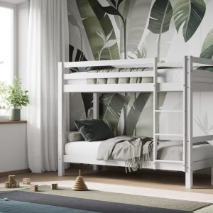 The Lulworth Shorty Bunk Bed is great for small rooms. It saves space and is built strong. The top bunk has high sides to keep kids safe, and the wooden base supports the mattresses well. The ladder makes it easy to get to the top.