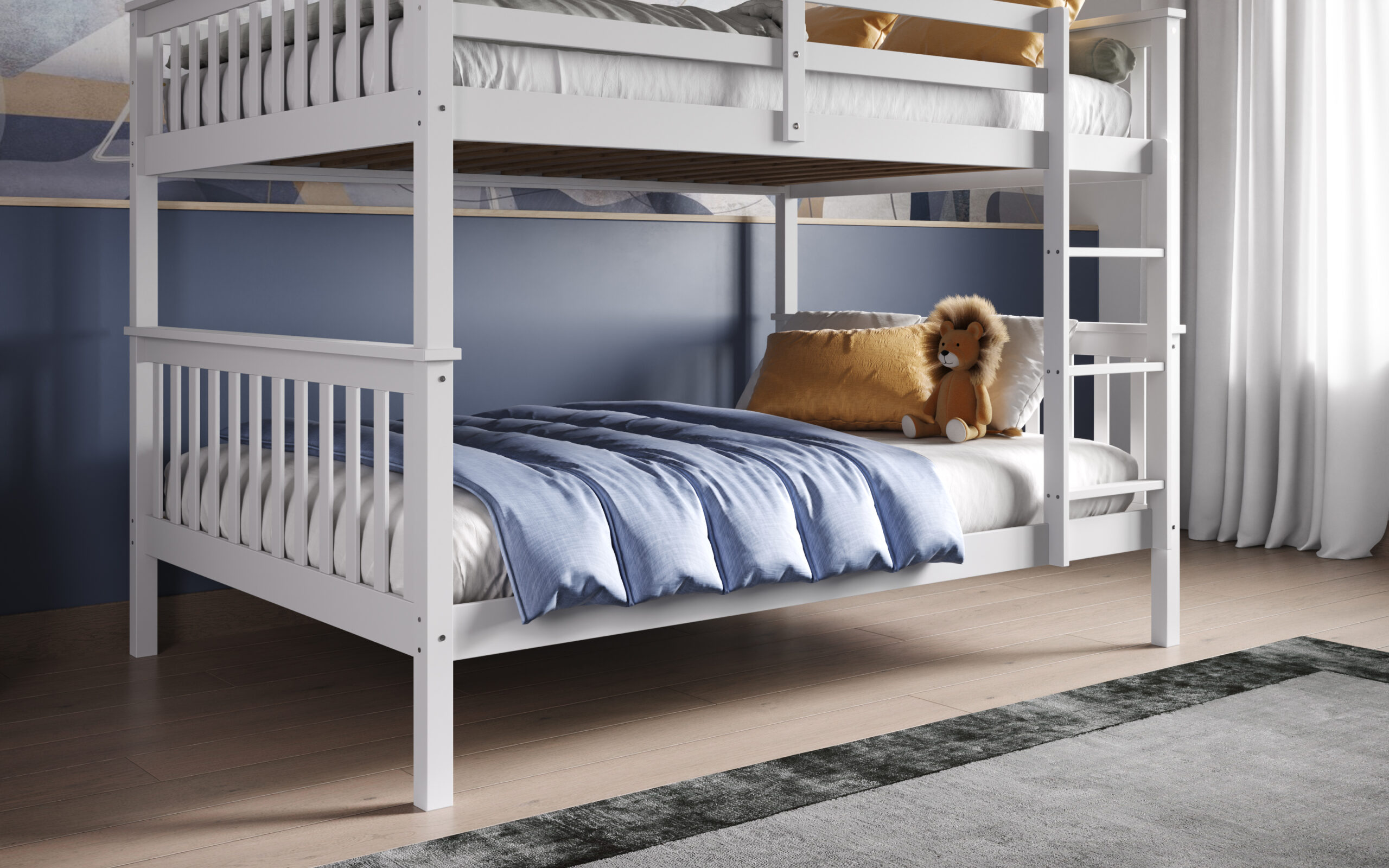 Daisy Small Double Bunk Bed - White - Image 4