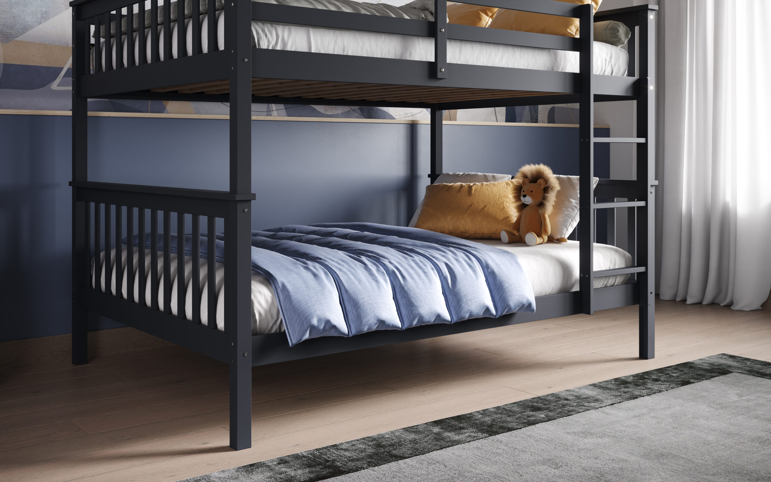 Daisy Small Double Bunk Bed - Grey - Image 3