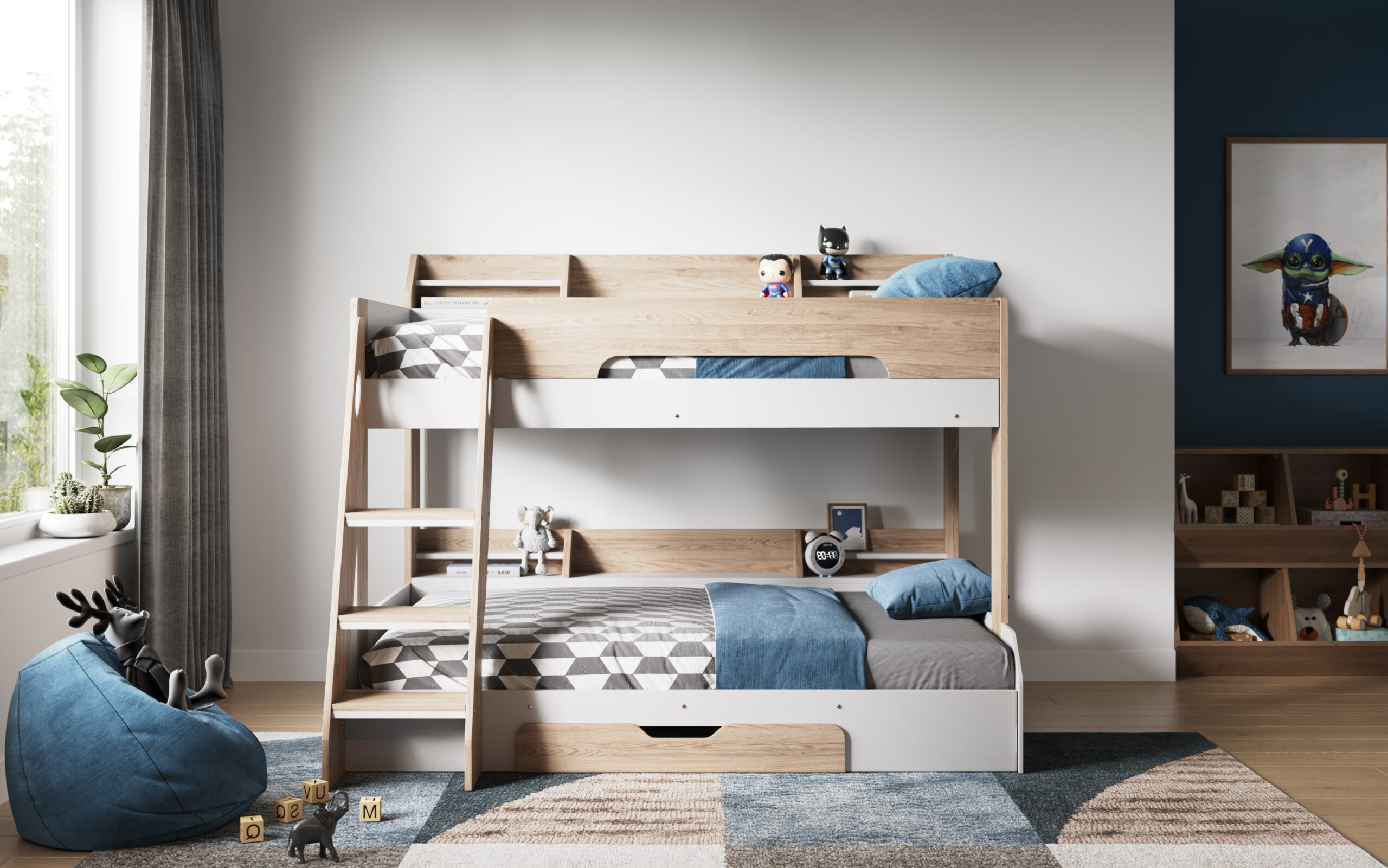 Soho Triple Bunk Bed Oak - Image 4