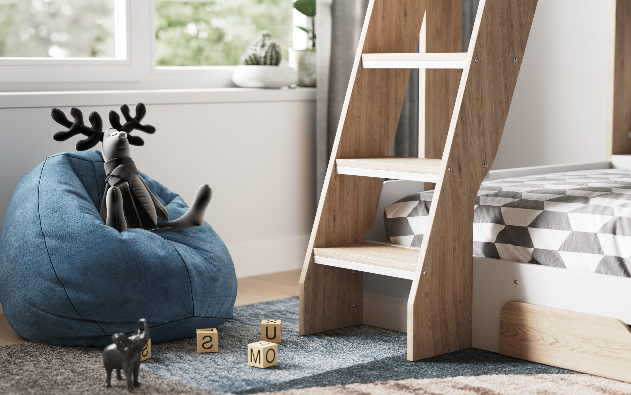 Soho Triple Bunk Bed Oak - Image 3
