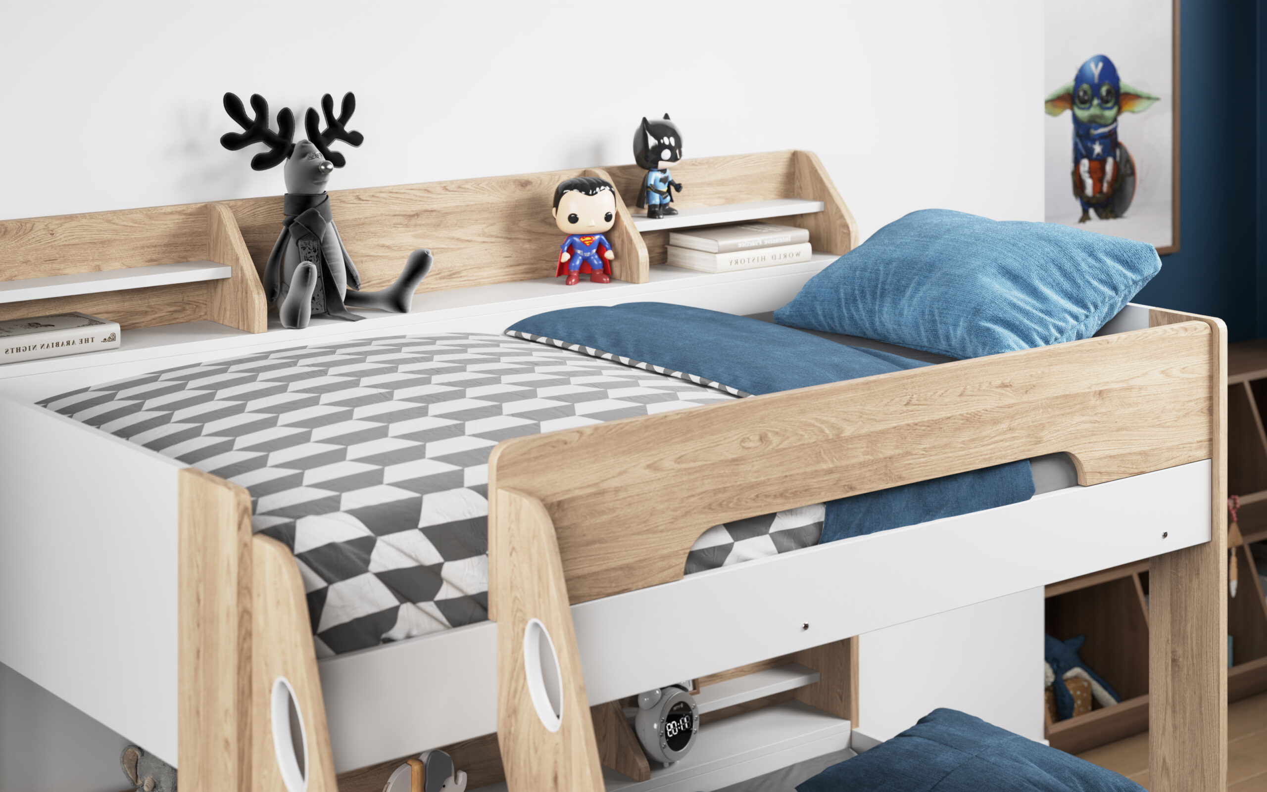 Soho Triple Bunk Bed Oak - Image 2