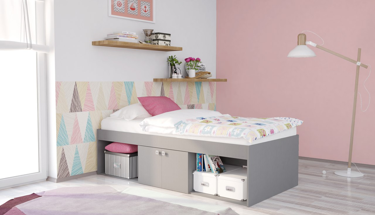 Paddington Low Cabin Bed - Grey - Image 2