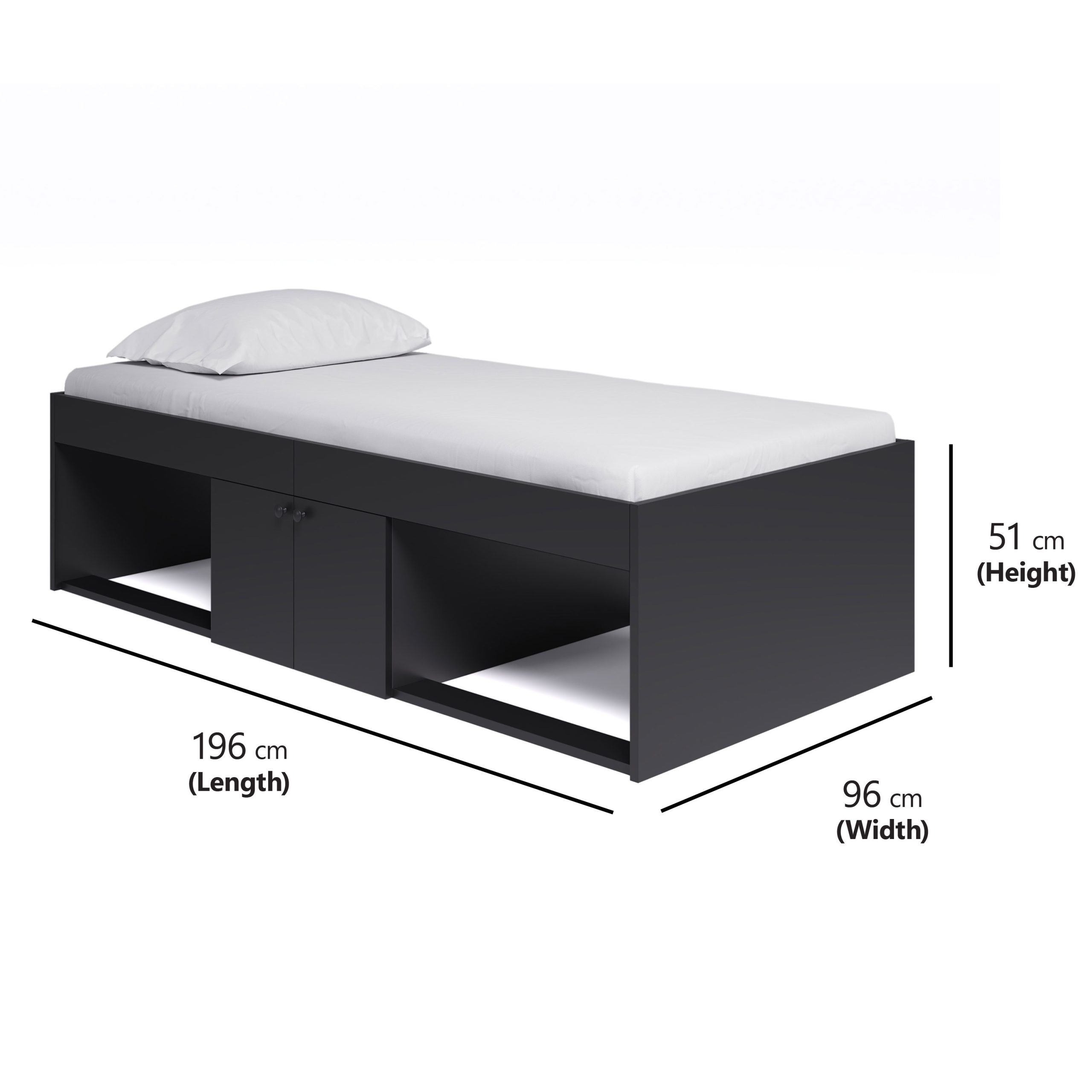 Barcelona Low Cabin Bed - Black - Image 2