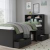 The Black Budapest Cabin Bed is great for saving space. It has built-in storage, side drawers, and a hidden cupboard to help keep rooms organized. The headboard includes a bookcase, offering more room for books and other items you need at bedtime. It's a practical and good-looking piece for any room.