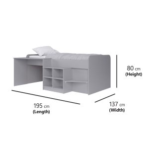 Alternative view of Rome Cabin Bed – Grey