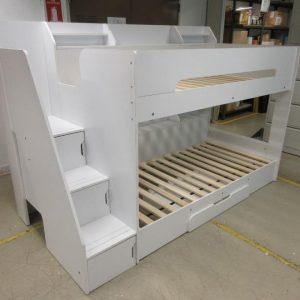 Sherbert Staircase Bunk Bed - White - Image 3