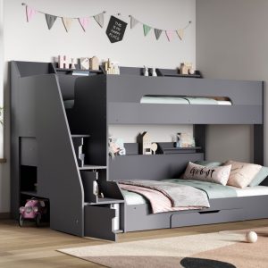 Alternative view of Sherbert Staircase Triple Bunk Bed - Grey