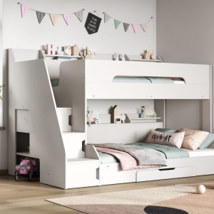 Sherbert Staircase Triple Bunk Bed - White - Image 10