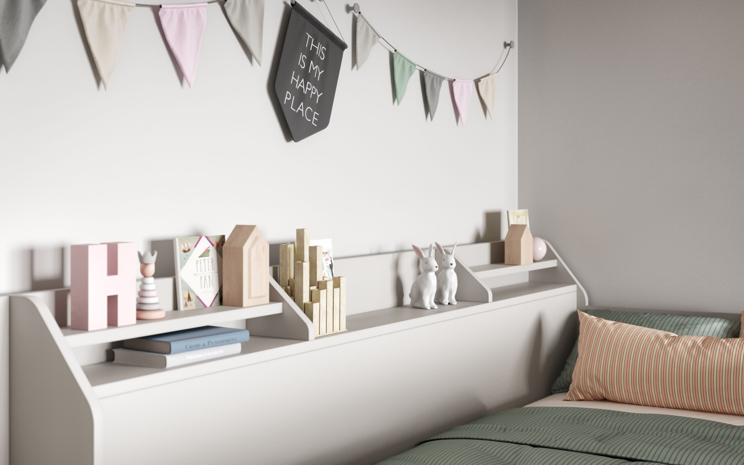 Sherbert Staircase Triple Bunk Bed - White - Image 6
