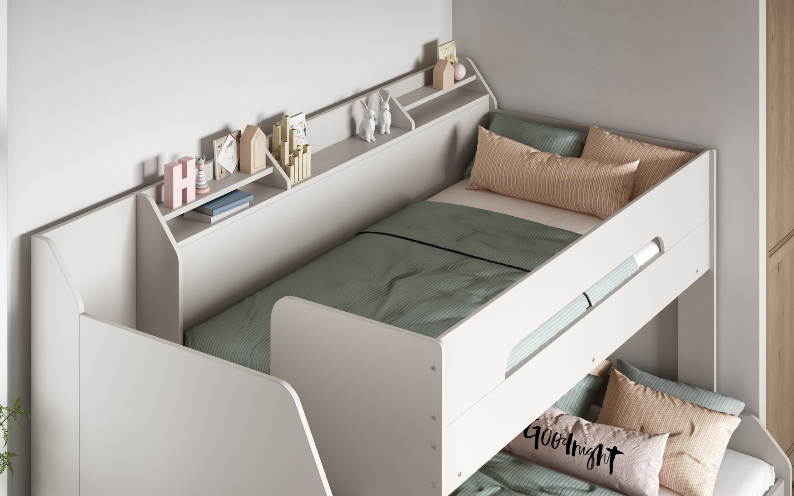 Sherbert Staircase Triple Bunk Bed - White - Image 5
