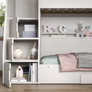Sherbert Staircase Triple Bunk Bed - White - Image 4