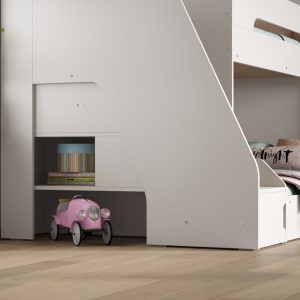 Sherbert Staircase Triple Bunk Bed - White - Image 3