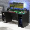 Saturn Black Computer Gaming Desk