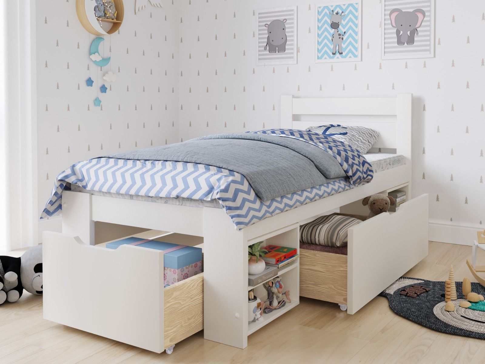 Copenhagen Storage Bed White - Image 3