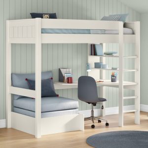 Stompa Classic Highsleeper Bed with Desk and Grey Chair Bed - Image 6