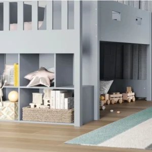 Alternative view of Charlie Grey Mid Sleeper Staircase Cabin Bed