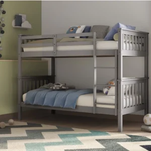 The Solus Grey Bunk Bed is a stylish and functional option. It's made from high-quality wood with a grey finish and features British design. It's suitable for children's rooms, guest rooms, or smaller homes. The bed's sturdy construction provides durability, and its compact design saves space. It offers comfortable sleeping and enhances any room with its stylish look.