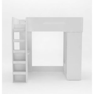 Kudl Highsleeper Bed with Desk, Storage & Hanging Area - White - Image 3