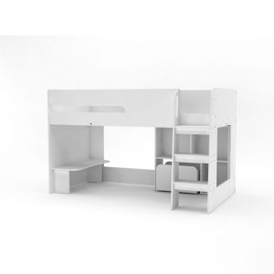 Relaxa Midsleeper with Desk, Bookcase & Toybox - White - Image 3