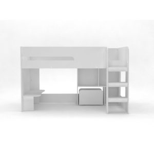 Relaxa Midsleeper with Desk, Bookcase & Toybox - White - Image 4