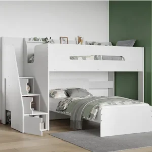Alternative view of Seville Staircase L Shaped Bunk Bed White