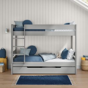 Uno Grey Detachable Bunk Bed with Trundle Drawer - Image 5