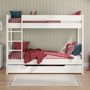 Alternative view of Uno White Detachable Bunk Bed with Trundle Drawer