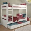 Uno White Detachable Bunk Bed with Trundle Drawer