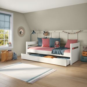 Alternative view of Uno White Cabin Bed with Trundle