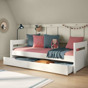 Uno White Cabin Bed with Trundle